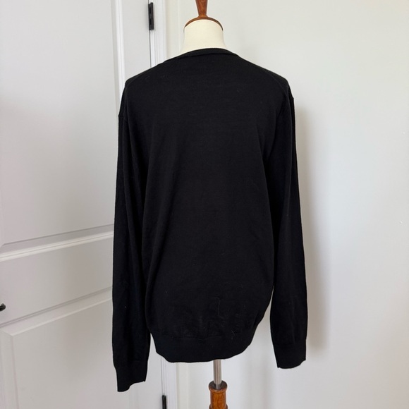 Saks Fifth Avenue Black Wool Sweater Men's XL - Picture 4 of 10